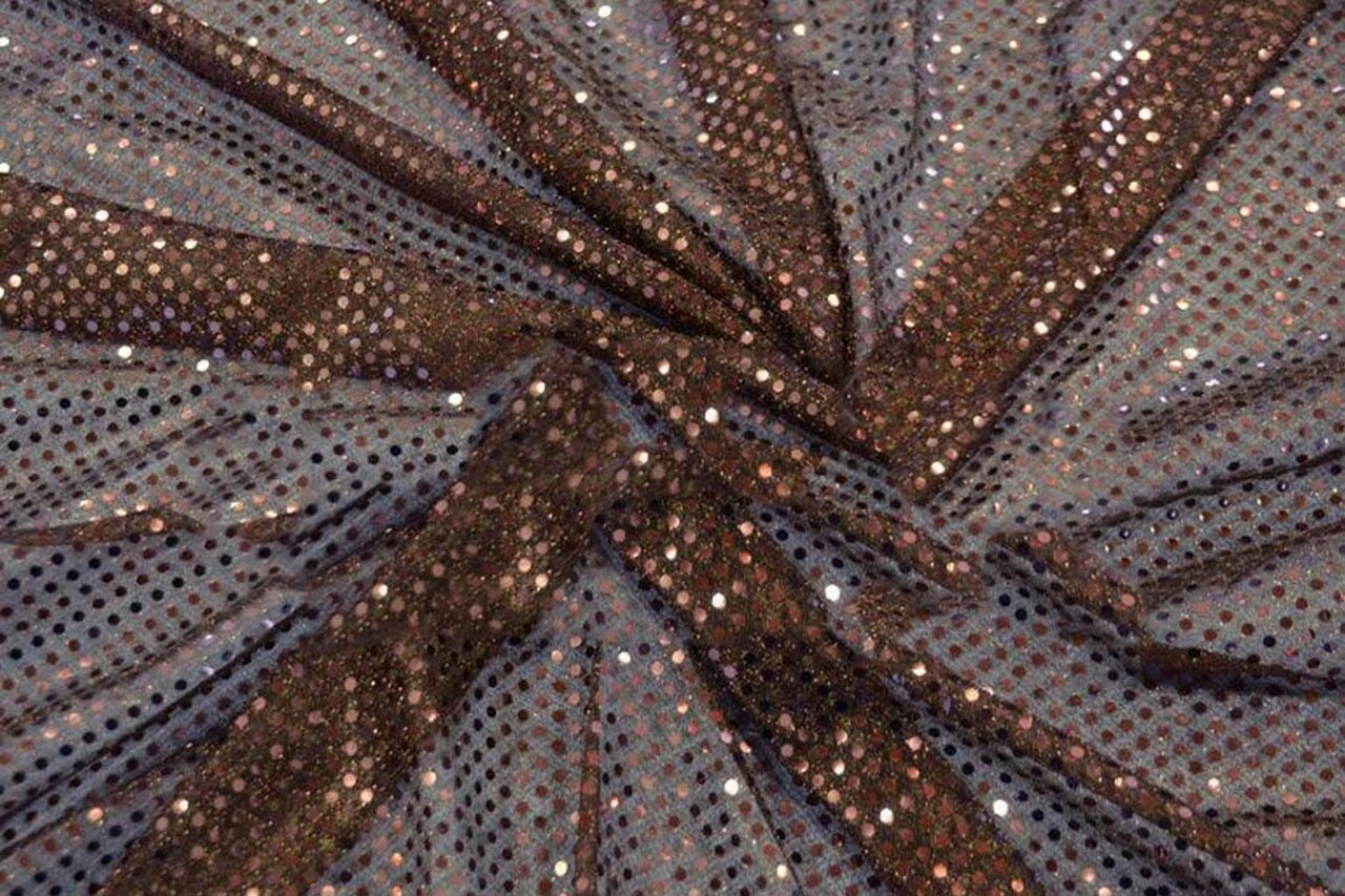 1 Yard Confetti Dot Sequins Fabric with 3mm Metallic Shine for Costumes and Decor